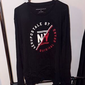 Aeropostale Black NY Graphic Long Sleeve Shirt